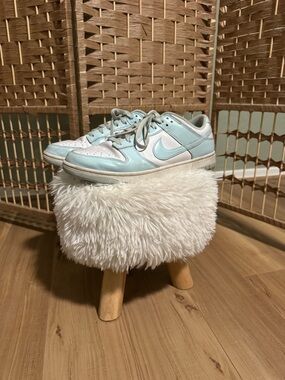 Nike Low Top Sneakers in Light Blue and White Leather